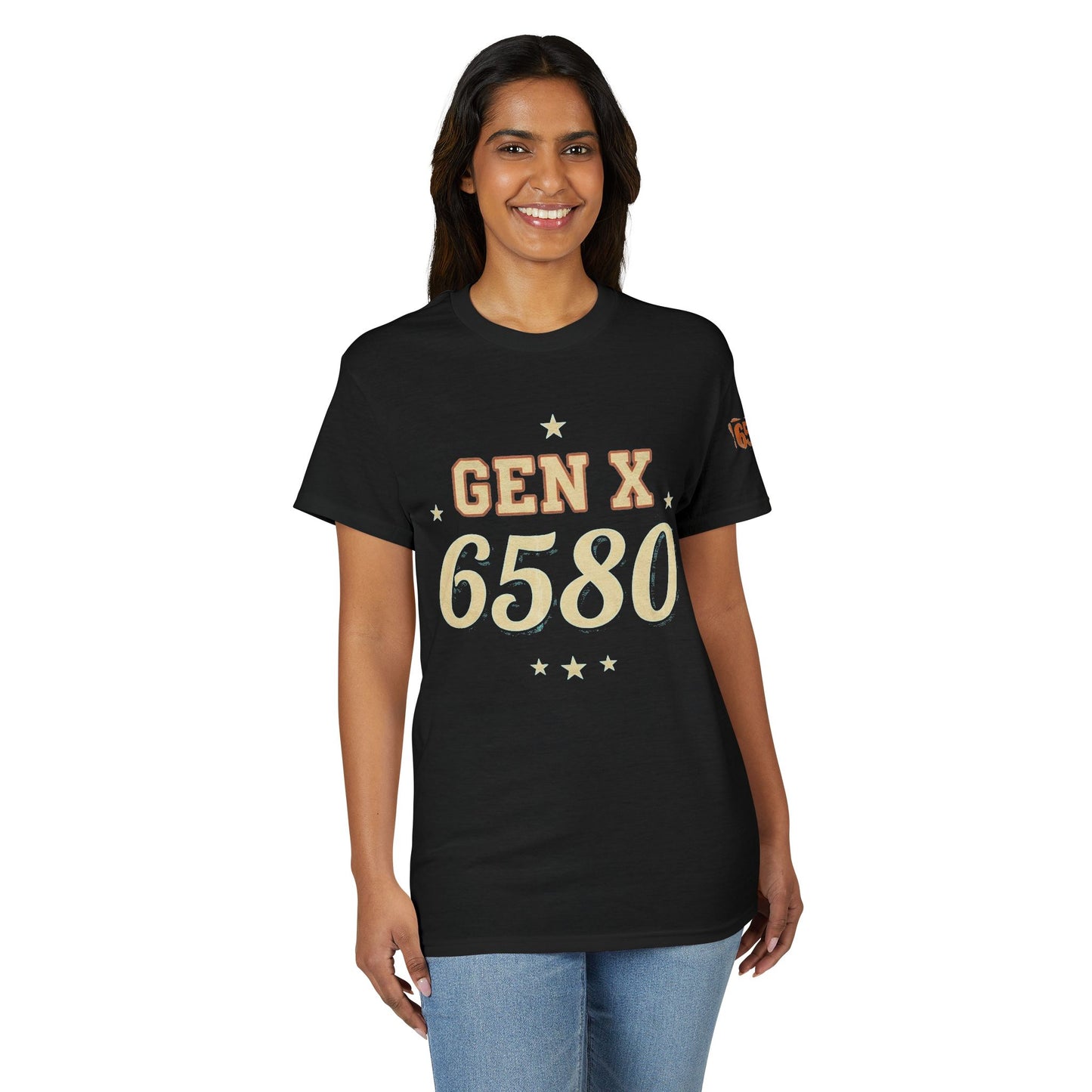 Official Gen X 6580 Crew T-Shirt | Retro Latchkey Generation Tee | Vintage Style Logo Shirt | 1965-1980 Member Tee | Old School Club Gear